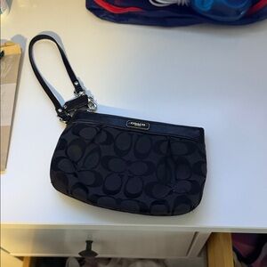 Coach Signature Black Wristlet